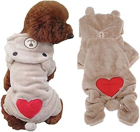 Mactop Puppy Dog Pet Extra Winter Warm Fleece Stylish Hoodie Clothings Lover Jumpsuit Jacket Coat Costume Outfit Sweatshirt Doggy Clothes