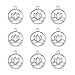 YYaaloa Pack of 50 Lovely Round 20mm Lotus Flower Charms Pendants DIY Antique Charms Pendant (50 Lotus silver)