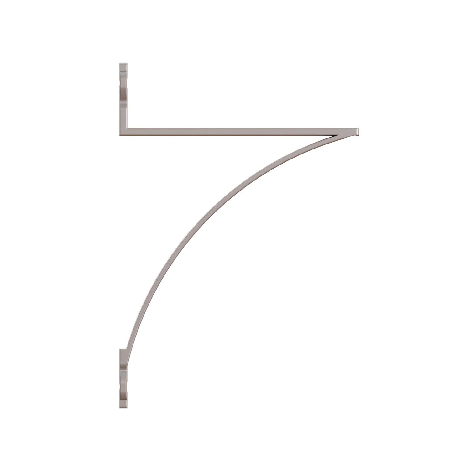 Photo 1 of Shelf-Made Lewiston Decorative Shelf Bracket, Satin Nickel, 8-inches