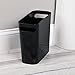 mDesign Plastic Small Trash Can, 1.5 Gallon/5.7-Liter Wastebasket, Narrow Garbage Bin, Handles for Bathroom, Laundry, Home Office - Holds Waste, Recycling, 10