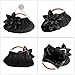 BMC Black Floral Embellished Sheer Chiffon Exterior Kissing Lock Clasp Resin Handle Framed Party Clutch - Evening Out Collection