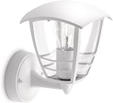 Philips Creek Outdoor Wall Light IP44 Aluminium White E27 Bulb Sold Separately view 4