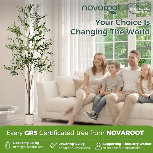Olive Tree, 6FT Tall Faux Olive Tree with Moss and Planter, Olive Trees Artificial Indoor with Realistic Wood Trunk and Lifelike Fruits, Olive Fake Tree for Home Office Living Room Decor