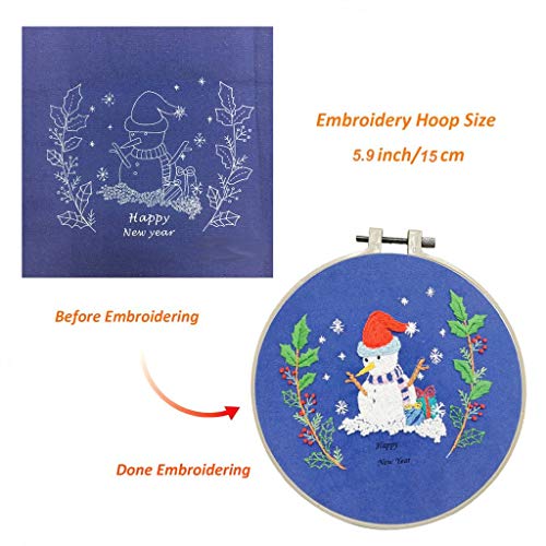 image for Louise Maelys 2 Pack Embroidery Starter Kit Christmas Cross Stitch Ful