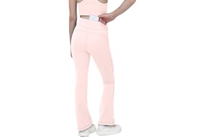 MCEDAR Girls Flare Leggings Buttery-Soft High Waisted Bootcut Yoga Pants with Pocket Bell Bottoms