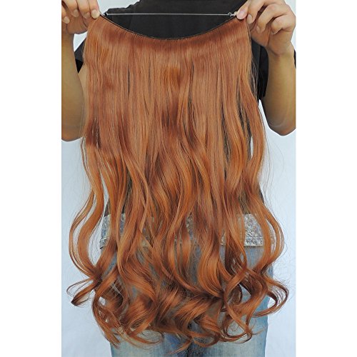 Secret Halo Hair Extensions Flip in Curly Wavy Hair Extension Synthetic Women Hairpieces 20" (Copper #30J) - Thumbnail 2