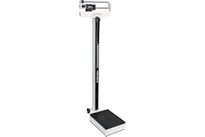 DETECTO 338 Mechanical Physician Beam Scale with Wheels/Height Rod, Dual Reading KG/LB