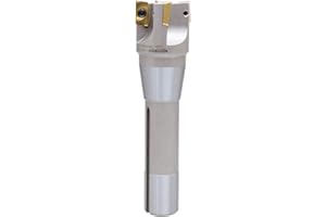 Accusize Industrial Tools 90 Degree R8 Shank Indexable End Mill with 4 Apkt1604 Carbide Inserts, 1-1/2'' Cutting Diameter x 6