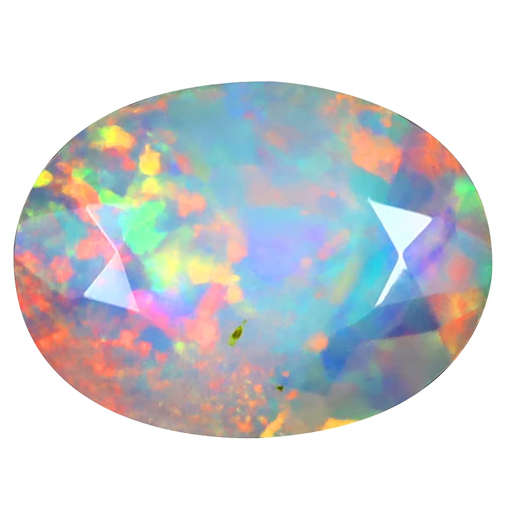 2.20 ct OVAL (12 X 9 MM) FLASHING 360 DEGREE MULTICOLOR RAINBOW ETHIOPIAN OPAL LOOSE GEMSTONE