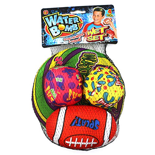 Water Bomb Wet Set Water Splash Balls Water Football Water Frisbee Pool Toy Soakers Outdoor Sports with 2 GosuToys Stickers