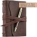 Leather Journal for Mens Womens - Leather Bound Journal - Genuine Brown Leather Travel Journal - Personalized Sketchbook - Refillable Soft Diary - Real Handmade Vintage Writing Notebook - Journal Set