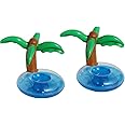 BinaryABC Inflatable Coconut Tree Palm Trees Drink Holders Drink Floaties, Pool Drink Holder Floats, Inflatable Floating Drink Cup Holder,Hawaii Summer Pool Party Drinks Favors,2Pcs