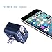 Dual Usb Charger Socket Power Outlet 2.1a & 1a Home Travel Watt Wall Charger Foldable Plug Portable UL Certified (Black)