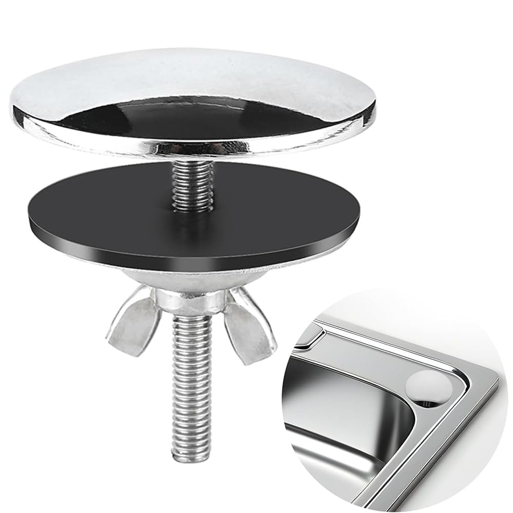 Stainless Steel 2 Inch Faucet Hole Cover - Kitchen Sink Tap and Overflow Cover (Silver)