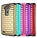 LG G Flex 2 Case, Style4U G Flex 2 Studded Rhinestone Crystal Bling Hybrid Armor Case Cover for LG G Flex 2 (2015 Release) with 1 Stylus [Hot Pink / Hot Pink]