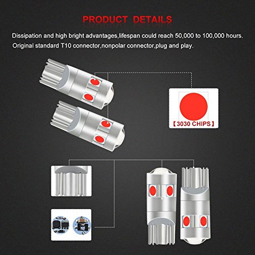 image for NAO 194 LED Light Bulb, T10 LED Bulb Light,Interior Lights 5SMD 3030 f