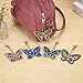 Macrorun Key Ring with Lobster Clasp Hardware 5D DIY Diamond Keychains Rhinestone Crystal Jewelry Charm Pendant Keyring Gift (5pcs Butterfly)
