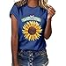 DondPO Sunflower T-Shirt Women Cute Funny Graphic Tee Teen Girls Casual Short Sleeve Tunic Shirt Tops Blouse