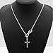 Iumer Cross necklace Lucky Crystal Necklace Silver Pendant Jewelry Gift