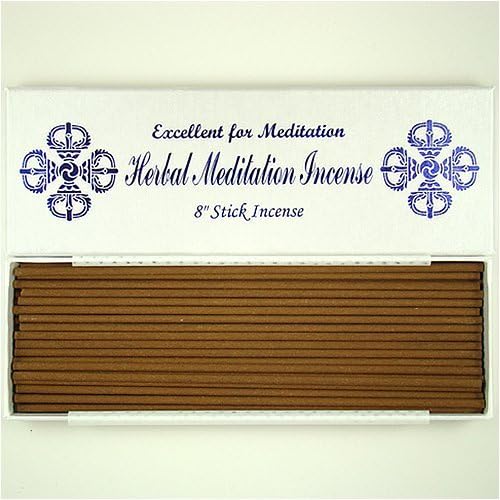 Herbal Meditation Incense - 8" Stick Incense(4 mm in Diameter) - 100% Natural - TB006S