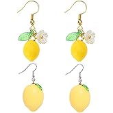 Strawberry Earrings for Women Cherry Earrings 3D Imitation Lemon Drop Dangle Earrings for Women Fruit Jewelry