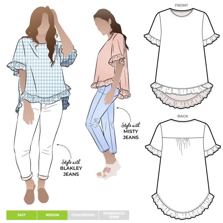 Style Arc Sewing Pattern - Selina Woven Top (Sizes 04-16)