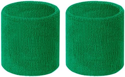 Colorful Cotton Sport Wristbands for Men and Women - 3" Athletic Terry Cloth Sweatbands in Neon Colors - Wrist Sweat Bands for Tennis, Basketball, Running, Gym (1 Pair)