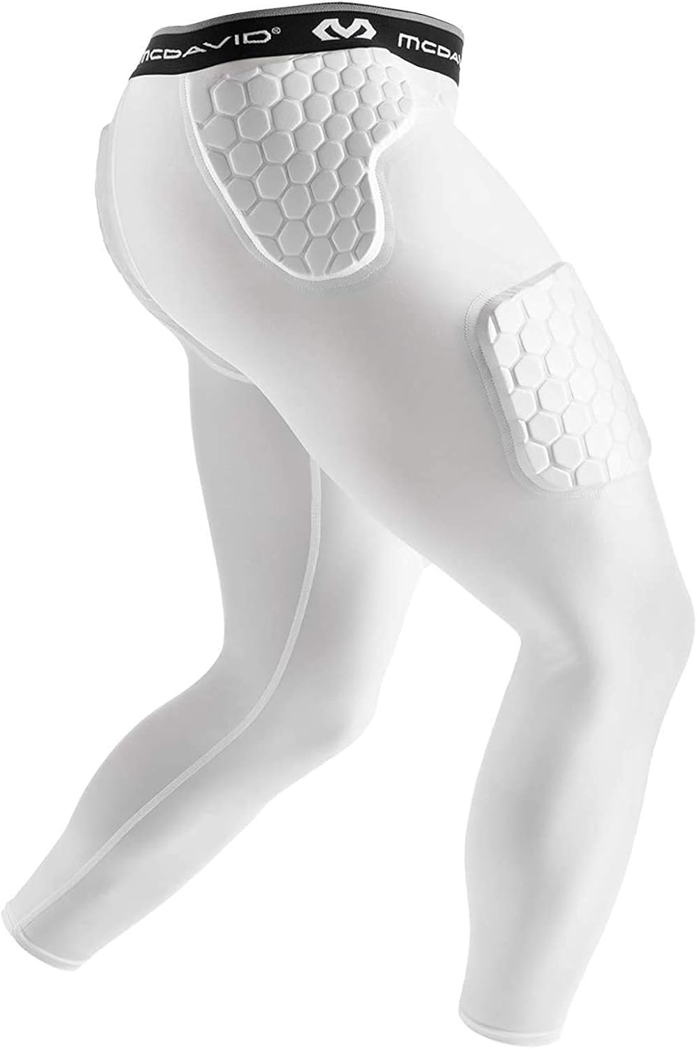 McDavid HEX 5-Pad 3/4 Tight Thudd. Padded for Football and More Sports. Pads on Thighs, Hips, Tailbone. Protection and Compression. Black or White Tights Pants. : Sports & Outdoors