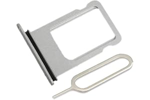 LIBAI-V Waterproof Sim Card Tray Replacement for iPhone 7 with Sim Ejector + Cloth (Silver)