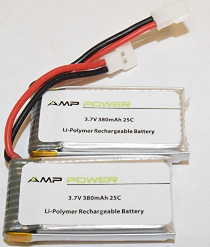 (2 pack) 3.7V 380mAh LiPO battery is a replacement battery Compatitle with Walkera Super CP Mini CP Genius CP Model