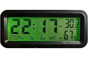 Dash Clock,LED Solar-Powered Interior Decoration,Portable Adhesive Electronic Car Clock | for Truck Vehicle Auto Scooter SUV 