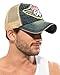 ililily Route 66 Wing Logo Patch Denim Mesh Back Snapback Hat Baseball Cap (ballcap-1081-1)