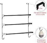 BERYLX Over-the-Door Towel Rack 3 Tier Expandable Black view 3