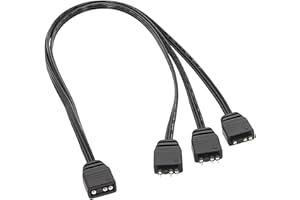 Qsvbeeqj 5V 3 Pin ARGB Splitter Cable 1Female to 4 Male Ports and Extend Your Lighting High and Durability