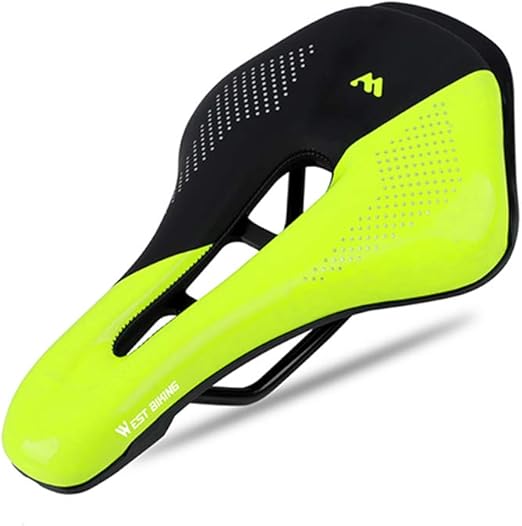 yellow road bike saddle