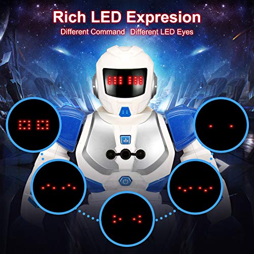 FUNEW Remote Control Robots for Kids RC Programmable Robotics with Infrared Controller Toys, Gesture Sensing Interactive Walking Singing Dancing Robot Kit for Childrens Entertainment,Blue