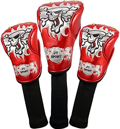 Crtystal Leather Skull Head Embroidery Style Golf Club Headcover Set Protector for Callaway Ping Cobra Mizuno