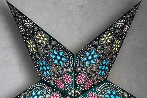 GalaxyArts - Chakra (Turquoise, Medium) - Paper Star Lantern - Handmade