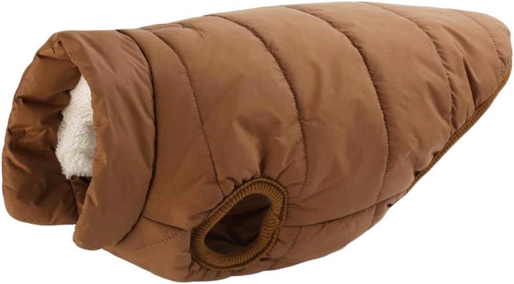 XIAOYU Warm Dog Jacket for Small/Medium Dog Winter Coat, 2 Layers Fleece Lined, Soft Windproof Small Dog Coat, Brown, L - Image 5