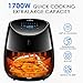 Air fryer, Tidylife 5.8 QT Air Fryer XL with LCD Digital Touchscreen, 1700W Electric Hot Air Fryer with 8 Cooking Preset, Fast Oilless Cooking, Auto Shut Off with 50+ Recipes
