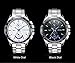 LONGBO Men's Unique Big Face Dial Analog Quartz Business Watch Military Waterproof Stainless Steel Band Wrist Watch Special Blue Hands Decorative Chrono Eyes Sport Watches for Man White