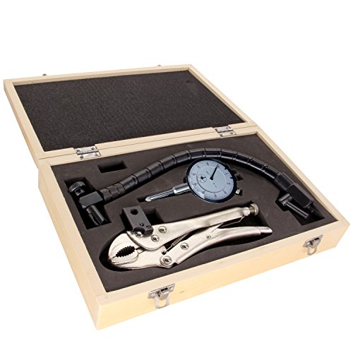 HFS 1"x0.001" DIAL INDICATOR + Flexible Arm Vise Grip locking clamp