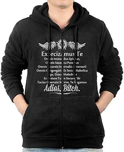 Supernatural Exorcism Adios Bitch Men Sweatshirt Full-Zip 100% Cotton With Pocket