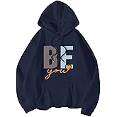 SOLY HUX Women's Plus Size Sweatshirt Letter Graphic Hoodies Drawstring Drop Shoulder Long Sleeve Pullover Tops
