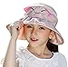 Bienvenu Kids Girls Wide Brim Visor Sun Hat - UV Protection Foldable Beach Cap, Pink