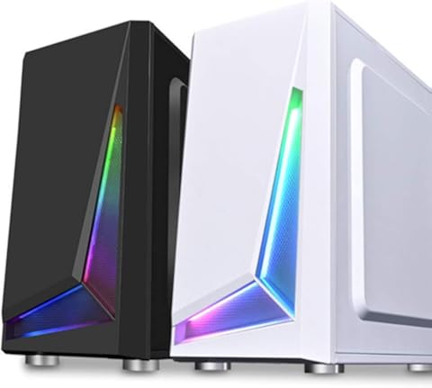 Sarahjers-Home Juego Caso Caja de la PC USB3.0 de alimentación ATX de Videojuegos for Ordenador Ordenador RGB Chasis El Flujo de Aire de Alta y silenciosa (Color : Black, Size : One Size)