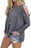 Kuraki Women's Cutout Shoulder Long Sleeve Jersey Top