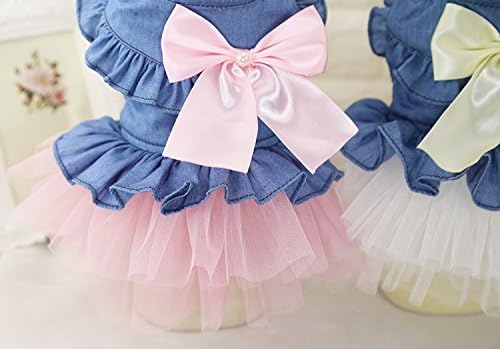 ZoonPark® Puppy Dog Pet Clothes, Denim Dress Tutu Skirt, Pink Skirt, Size S - Image 5