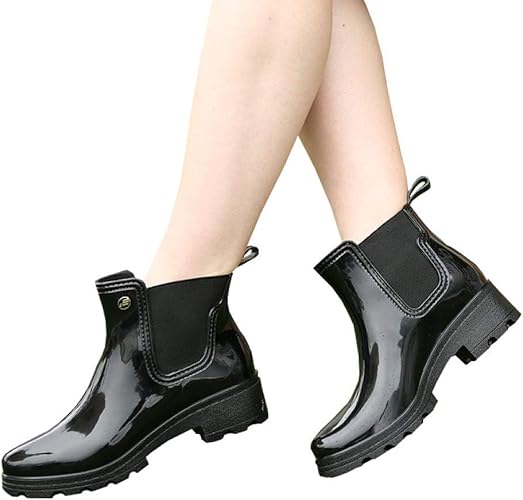 Amazon 天下 レインシューズ レディース サイドゴア レインブーツ ショート 雨靴 梅雨対策 カジュアル 防水 滑り止め 耐滑 軽量 通勤 通学 美脚 足長効果 大きいサイズ おしゃれ スポーツ レインシューズ