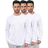 3 Pack Men's Long Sleeve Shirts Quick Dry Moisture Wicking Lightweight Sun Protection T Shirt for Running Outdoor Activities